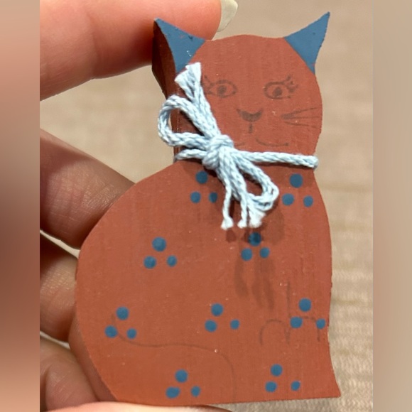 Primitive Wooden Animals Chunky Folk Art Miniatures Trinket Shelf Hand Painted - Picture 5 of 8